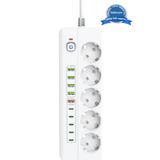 Vothoon 3500W Akım Korumalı 5’li Grup Priz: 5x USB + 5x Type-C Çıkışlı (2 Metre)