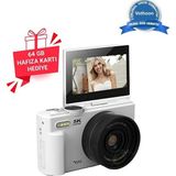 Vothoon 5k 75MP 18X Zoom Flaşlı 3” Flip Ekranlı Türkçe 64GB Kart Dijital Vlog Fotoğraf Makinesi - Beyaz
