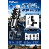 Vothoon Bisiklet Motosiklet Atv ve Scooter Uyumlu Matara Suluk Tutucu Gidon Bağlantılı Esnek Gövdeli Şişe Aparatı