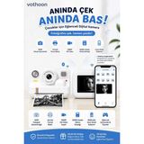 Vothoon Çocuk Anında Baskılı Fotoğraf Makinesi 16MP Dijital Kamera 1080P Video Wifi Telefon Destekli - Beyaz
