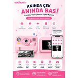 Vothoon Çocuk Anında Baskılı Fotoğraf Makinesi 16MP Dijital Kamera 1080P Video Wifi Telefon Destekli - Pembe
