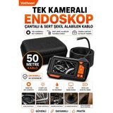 Vothoon Ekranlı Tek Kameralı 50 mt Sert Kablo Yılan Endoskop Kamera 8 mm 4.3 Inc