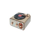 Vothoon Metalik Nostaljik Tasarım Plak Çalar Görünümlü Radyolu Bluetooth Hoparlör Retro Müzik Plak