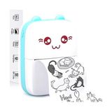 Vothoon Mini Fotoğraf Yazıcı Kablosuz Etiket Yazıcı Baskı Makinesi Ios Android Uyumlu Termal Printer Mavi - Beyaz