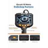 Vothoon Monitörlü Tek Kameralı 10 mt Sert Kablo Yılan Endoskop Kamera 5,5 mm 4.3 Inc Ekran IP67 Su Geçirmez