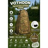 Vothoon Otomatik Kabin Giyinme Çadırı 120X120X190 cm Üst Havalandırma Yan Pencereli Duş & Wc Çadırı - Kamuflaj
