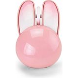 Vothoon Tavşan Figürlü Kablosuz Mouse Pil Dahil Etiket Hediyeli - Pembe