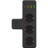 Vothoon Termal Akım Korumalı Isıya Dayanıklı 3'lü Duvar Tipi Priz 3x USB 1x Type-C Priz