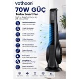 Vothoon Turbo Smart Akıllı Fan LED Ekranlı Kumandalı 90° Hareketli Serinletici Soğutucu Kule Tipi Vantilatör - Siyah