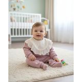 Vovido Laura Baby Dantel Yaka Detaylı Kız Bebek Çocuk Alt Üst Takım - 6 - 9 Ay - Gülkurusu