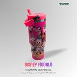 Vovoyo Disney Figürlü Paslanmaz Çelik Termos - 900 ml - Koyu Pembe