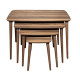 Vovva Home Luci Ceviz 4'lü Mdf Ahşap Zigon Sehpa