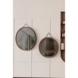 Vovva Home Mirora 2'li Yuvarlak Dekoratif Duvar Aynası | Boyalı Ahşap Çerçeveli | 60cm 48cm | Amerikan Ceviz Kahverengi