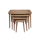 VOVVAHOME LUCİ 4LÜ DÖRTLÜ MDF AHŞAP ZİGON SEHPA - CEVİZ