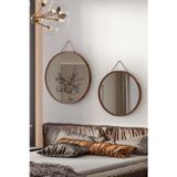 vovvahome Mirora 2'li Yuvarlak Dekoratif Duvar Aynası | Boyalı Ahşap Çerçeveli | 60cm 48cm | Yerli Ceviz