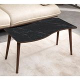 VOVVAHOME SALSA MDF AHŞAP ORTA SEHPA - SİYAH MERMER DESENLİ