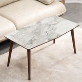 Vovvahome Vega Mdf Ahşap Orta Sehpa - Beyaz Mermer Desenli