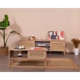 Vow Home Living Calvin Hazeran 2 Parça TV Ünitesi ve Orta Sehpa Seti - Meşe