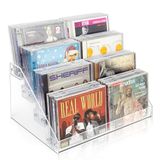 Vowcarol 4 Katmanlı CD Depolama Düzenleyici, 32 CD Mücevher Kutuları için DVD Kılıf Tutucu Organizatör CD Tutucu