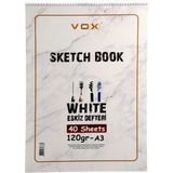 Vox Art A3 120 gr Beyaz Eskiz Çizim Defteri 40 Yaprak Ölçüleri ile Sanatçılar İçin