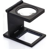 Vox Art Işıklı Metal Lup Büyüteç 10X 2,5 cm Siyah Renkli Deri Kılıfı İle