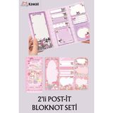 Vox Art Kawaii Sanrio Figürlü 2'li Post-It & Bloknot 16*22 cm - Pembe - defter