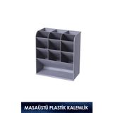 Vox Art Masaüstü Gri Plastik Kalemlik - 13 Gözlü