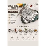 Vox Art Meyve Tabağı Retro - Ekmek Tabağı 25X16 cm (Köy Evi) - Gri - kase