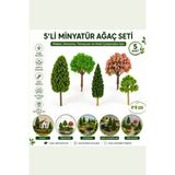 Vox Art Mimari Maket Ağaç 5'li Set (4-8cm Ebatlarında) Minyatür Model Ağaç - Yeşil