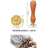 Vox Art Mühür Damga Seti (Ahşap Saplı, Pirinç) ve 100 Adet Boncuk Mühür Mumu ile