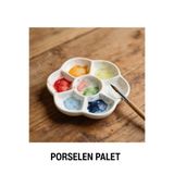 Vox Art Profesyonel Porselen Çiçek Palet, İthal, Pürüzsüz Yüzey- 13.5 cm