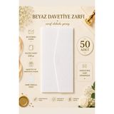 Vox Art Renkli Dokulu Davetiye Zarfı 50 Adet 11*22CM 220GR (Baskısız Boş Zarf) - Beyaz