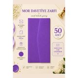 Vox Art Renkli Dokulu Davetiye Zarfı 50 Adet 11*22CM 220GR (Baskısız Boş Zarf) - Mor