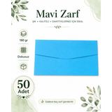 Vox Art Renkli Dokusuz Davetiye Zarfı 50 Adet 11*22CM 180GR (Baskısız Boş Zarf) Açık Mavi