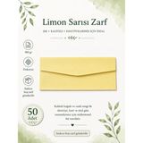 Vox Art Renkli Dokusuz Davetiye Zarfı 50 Adet 11*22CM 180GR (Baskısız Boş Zarf) Limon Sarısı