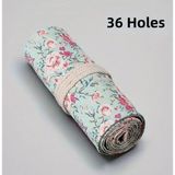 Vox Art Rulo Kalemlik 36 Gözlü Pamuklu Keten Malzemeden Şık Desenli Tasarım - Pembe - Bej