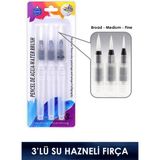 Vox Art Su Hazneli Fırça Seti 3'lü - Beyaz