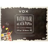 Vox Art Suluboya Sketch Defter A3 315GR 12 Yaprak Black Siyah - Karışık-Çok Renkli - standart