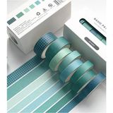 Vox Art Washi Dekor Bant Seti 8'li Mix Ölçü x 4 mt -Açık Yeşil