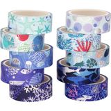 Vox Washi Dekor Bant Seti 10'lu 1.5 cm x 4 mt Metalik Mavi - 1,5cm - Karışık-Çok Renkli - sıfır