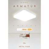 Voxify 18W Modern Tavana Sıfır Kare Plafonyer LED Avize Panel Light 6500K Cold White Banyo Balkon Wc Koridor - Beyaz