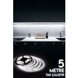 Voxify 5 Metre Mutfak Tezgah Altı Led Aydınlatma Adaptörlü Tak Çalıştır Aydınlatmalı Şerit Led Beyaz Işık