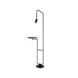 Voxlamp Led Lambader Coffee Ahşap 170 Cm 5 Watt Siyah Gövde, Siyah Başlık, Ahşap Sehpa