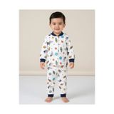 VOY KİDS Erkek Çocuk Çıtçıtlı Astronot Baskılı 0-6 Yaş %100 Pamuklu Mevsimlik Gecelik Pijama Takımı
