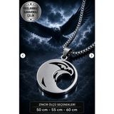 Voyage Accessory Paslanmaz Çelik Zincir Ölçü Seçenekli Kartal Kolye - Metalik Çelik - 55 CM