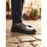 Voyager 1143 Erkek Hakiki Deri Bağcıksız Comfort Casual Ayakkabı - Siyah