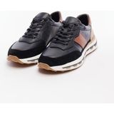 Voyager 6672 Gerçek Deri Erkek Sneaker Ayakkabı - Siyah-Hardal - 42 - Siyah - Açık Bej