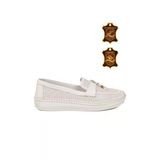 Voyager Beyaz Hakiki Deri Anatomik Rahat Tabanlı Kadın Casual Ayakkabı Loafer Z093