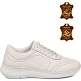 Voyager Beyaz Hakiki Deri Hafızalı Taban Lastik Bağcıklı Kadın Casual Ayakkabı Sneaker 8439 Z
