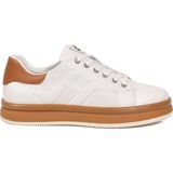 Voyager Beyaz-Taba Memory Taban Premium Casual Ayakkabı Hakiki Deri Erkek Günlük Sneaker M030 M - Beyaz - Taba